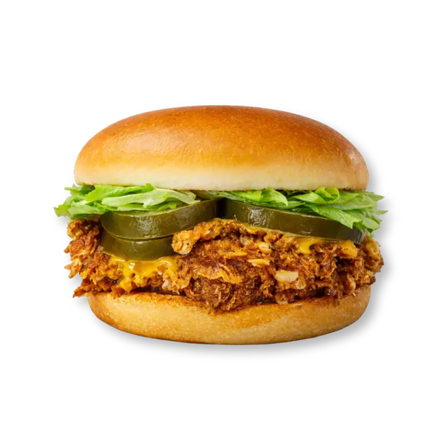 Perky Green: 3.5-inch soft bun, iceberg, pickled jalapenos, capsicum, green sauce, mayonnaise