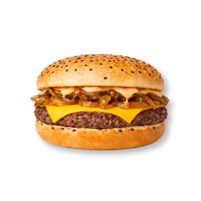 Super Oklahoma smash burger with caramelised onions