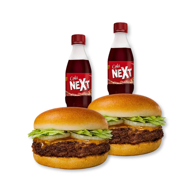Twin Beef: 2 SuperZippy Beef Burgers + 2 Drinks